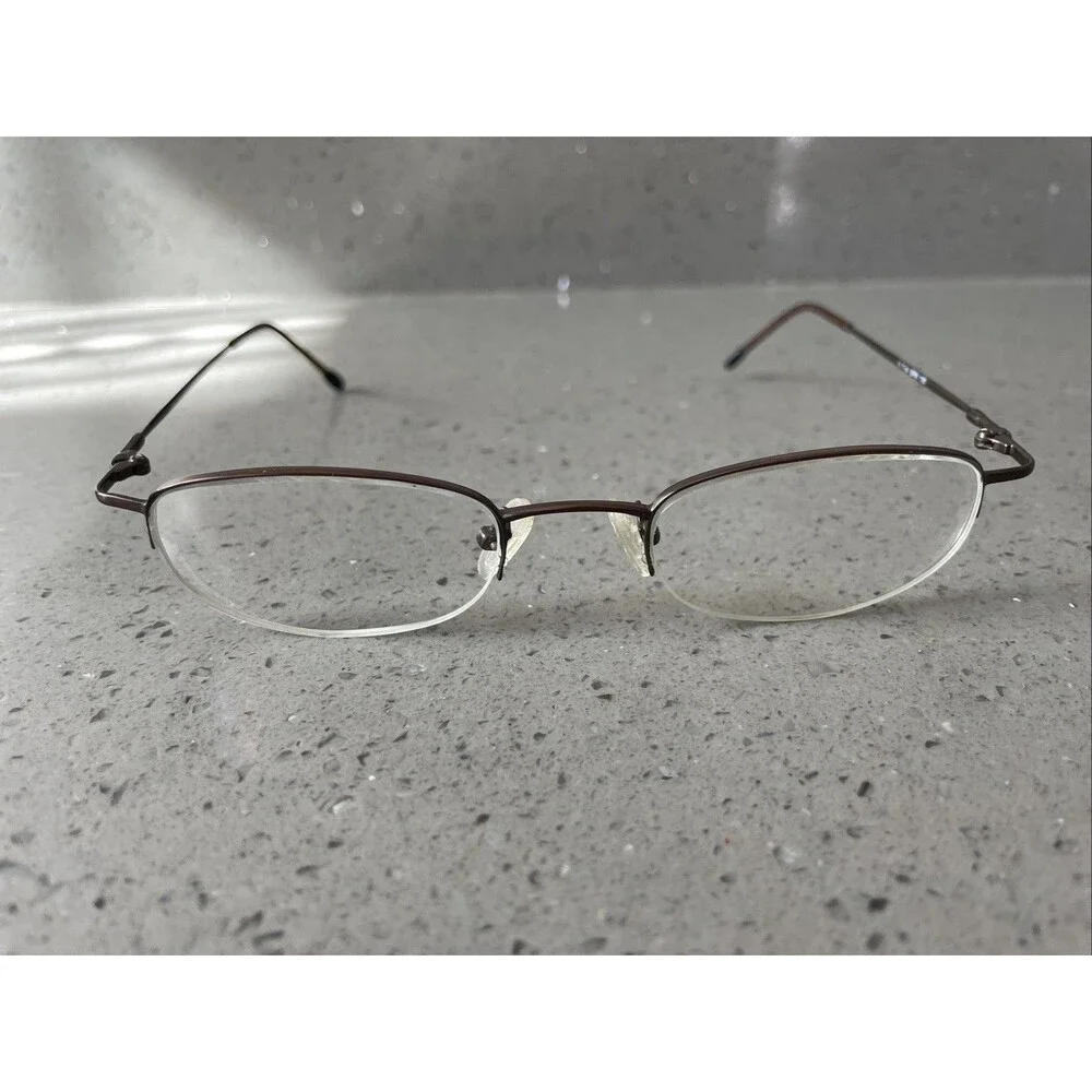 Noveau Eyewear Fisk BRN Brown 49-20-135 half rim eyeglasses Frames ONLY